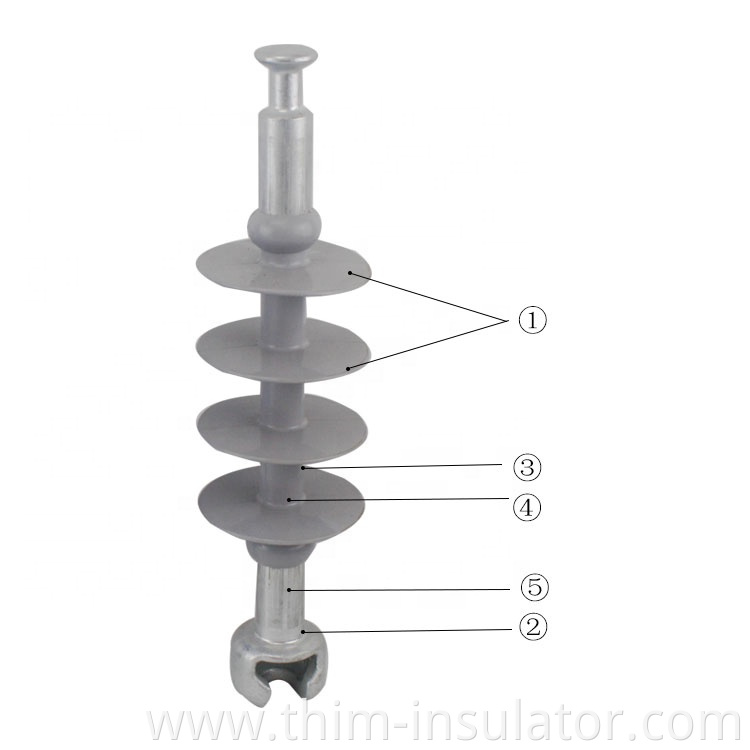 Composite distribution suspension insulator